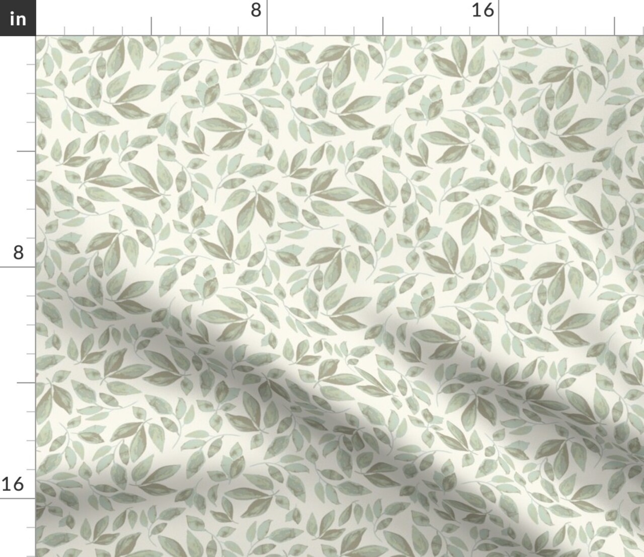 Woodland Sage Watercolor Botanical Calm Shabby Chic Rustic Farmhouse Custom Printed Fabric by Spoonflower Various Fabrics by the Yard or Fat Quarter